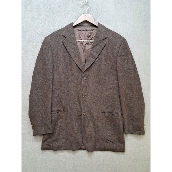 VTG 44 R Ermenegildo Zegna Light Brown Speckle 100 % Cashmere Blazer Made Italy